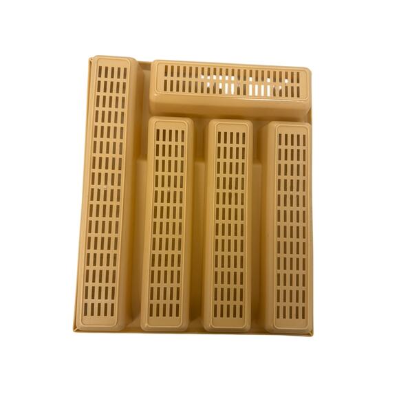 Vintage Action Industries Silverware Tray Yellow/Gold MADE IN USA 5-Compartments - Picture 4 of 5